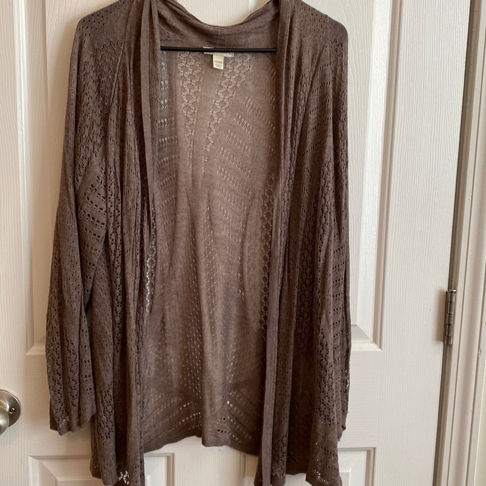 Cato open-front loose knit lightweight cardigan 14/16W